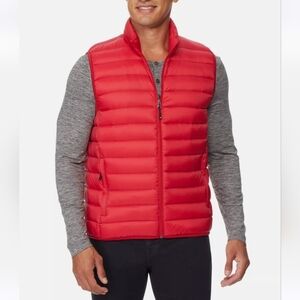 32 Degrees Men's Premium Down Packable Puffer Vest Carmine Red